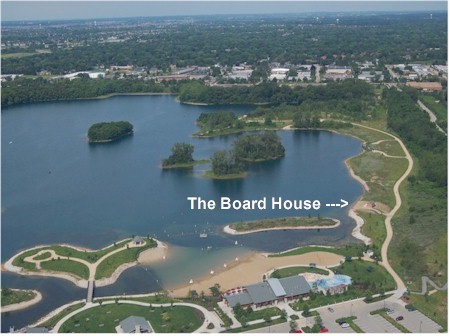 Paddleboarding with the Board House. Located at Three Oaks Recreation Area in Crystal Lake, IL