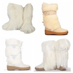 Choose from five different styles of white natural fur boots and keep your feet super warm.