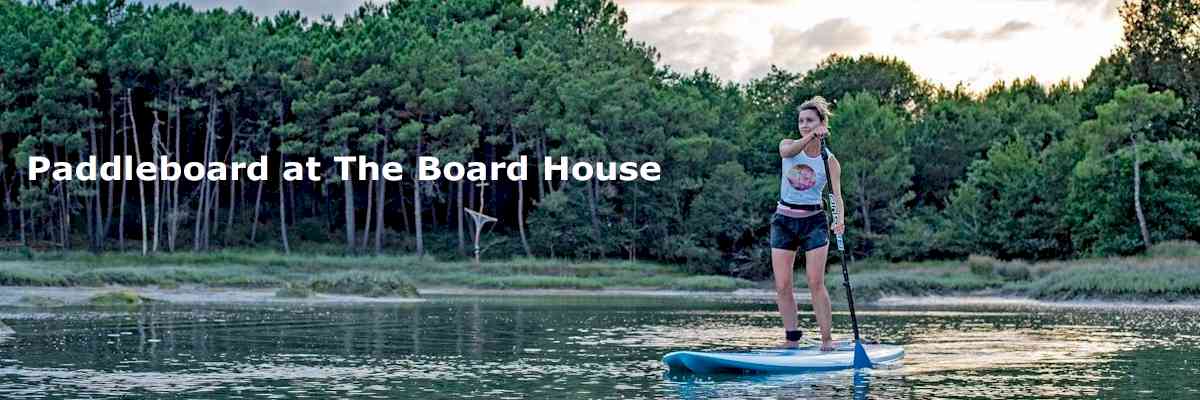 paddleboard at The Board House at Three Oaks Recreation Area