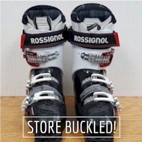 Store your ski and snowboard boots buckled and laced to maintain their shape.